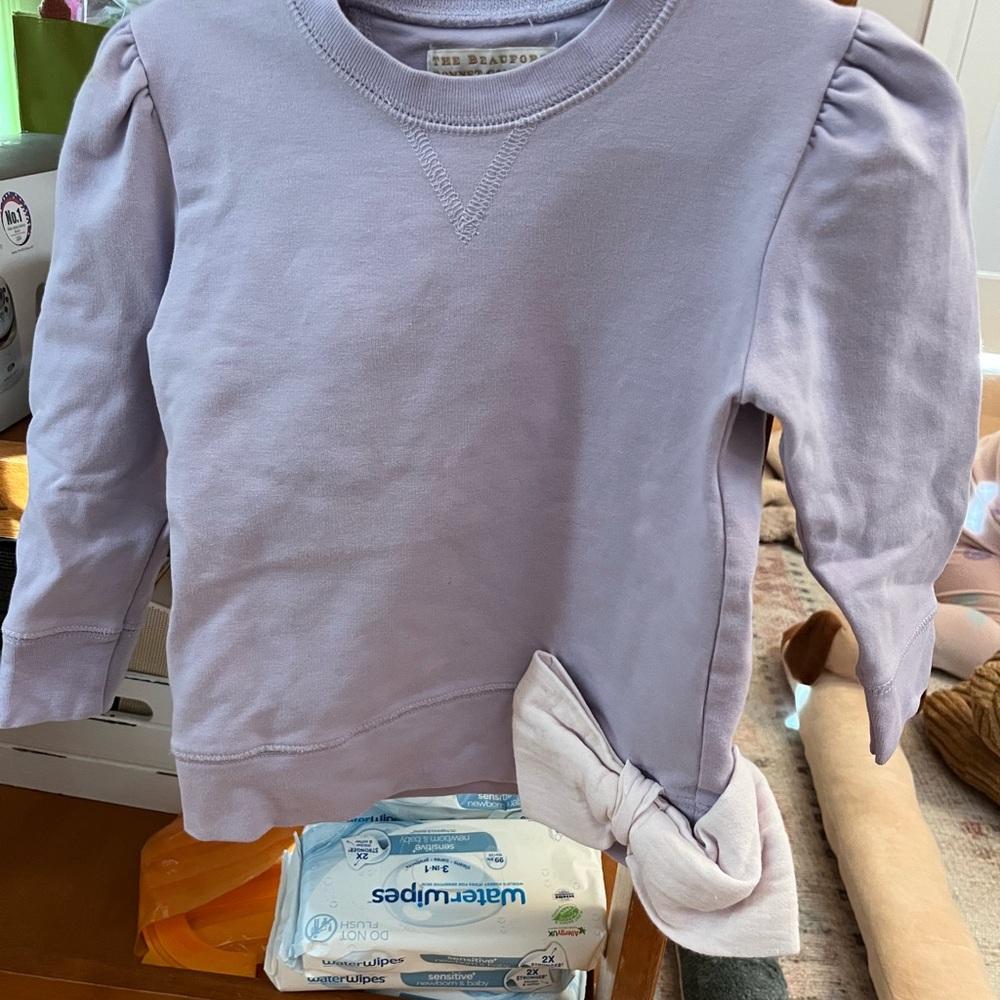 The Beaufort Bonnet Company Lavender Sweatshirt with Bow